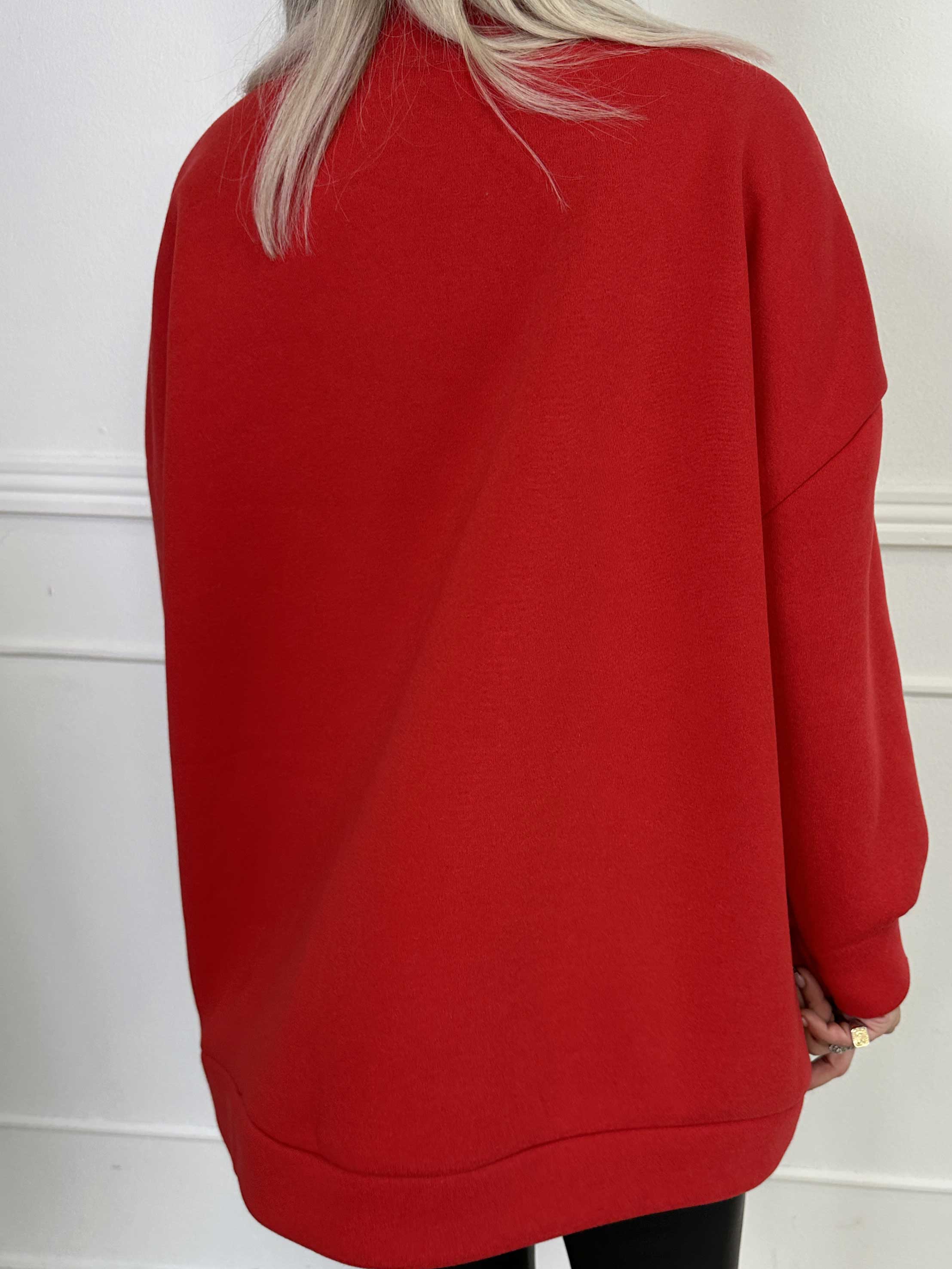 Thalassa - Oversized sweatshirt i bomuld med stor velour sløjfe